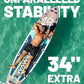 Inflatable Paddle Board 11 '* 34 "* 6" Extra Wide Sup Board, 420lb Capacity Paddle Board for Adults, Suitable for Sea and Lakes, 2+1Family Board