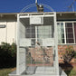 White Extra Large 28"x22"x65"H Double Ladders Open Play Top Wrought Iron Bird Parrot Parttot Finch Macaw Cockatoo Cage, Include Seed Guard and Toy Hook