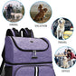 BAGLHER Pet Travel Bag, Double-Layer Pet Supplies Backpack (for All Pet Travel Supplies), Pet Travel Backpack with 2 Silicone Collapsible Bowls and 2 Food Baskets Purple