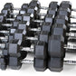 WF Athletic Supply Rubber Coated Hex Dumbbell Set, Multiple Choices Available - Dumbbells with Rack Stand and Mat, or Dumbbells Only (200/550/1200/2100/3000 LB)