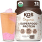 KOS Plant Based Protein Powder, Chocolate USDA Organic - Low Carb Pea Protein Blend, Vegan Superfood with Vitamins & Minerals - Keto, Soy, Dairy Free - Meal Replacement for Women & Men - 15 Servings