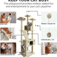 Furhaven 69.3" Tall Cat Tree for Indoor Cats, Ft. Sisal Scratching Posts, 2x Cat Condos, & Toys - Tiger Tough Double Decker Interactive Playground Tower - Cream, One Size