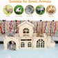 Extra Large Bunny Castle Hideout, Wooden Bunny House and Hideouts Detachable Rabbits Hideaway, Indoor Rabbit Castles Sturdy Small Animal Play Hideaway Hut for Rabbits, Guinea Pigs, Chinchillas