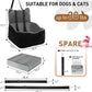 Dog Car Seat Booster with Waterproof Cover, Memory Foam, Small/Medium Dog Bed for Car Back Seat for Travel, Black/Grey, 2 Safety Belt