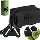 Dog Waste Bag Dispenser Pet Poop Bags Holder for Doggie Waste Bags Dispensers Soft Fabric Zipper Small Doggy Puppy Pouch for Leash Accessory Attachment with Carrier (Black)