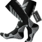Merino Wool Ski Socks - 2 Pairs Knee High Skiing Socks, Winter Warm Snowboard Thermal Socks