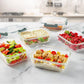 Zulay Kitchen 5 Pack Glass Meal Prep Containers with Lids - Airtight, Premium Borosilicate Glass Food Storage Containers - Microwave, Freezer & Oven Safe, BPA Free - Gray