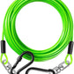 Dog Tie Out Cable 10FT-500Lbs,Heavy Duty Dog Leads&Tether for Yard with Swivel Hook,Small Large Dogs Leash Line for Outside,Rust Chew Proof Dogs Run Cable for Outdoor Camping (Green, 10FT)