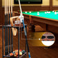 Billiards Pool Stick Holder - Pool Cue Rack Floor Stand & Ping Pong Paddle Holder Hardwood Pool Cue Holder for 12 Cues Sticks Pool Table Accessories Organizer (Brown)