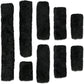 ECP Equine Comfort Products Merino Sheepskin Halter Fleece Set for Horses, 100% Natural Wool, Chafe Protection, Breathable Relief & Cushioned Comfort, Machine Washable, 9-Piece Set, Black