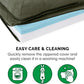 Furhaven Cooling Gel Dog Bed for Large/Medium Dogs w/ Removable Bolsters & Washable Cover, For Dogs Up to 55 lbs - Two-Tone Plush Faux Fur & Suede L Shaped Chaise - Dark Sage, Large
