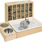 MOBYKE 3 in 1 Rabbit Hay Feeder with Litter Box, Wood, Mess Proof, for Guinea Pig, Chinchillas, Hamster, Dwarf Rabbit