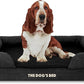 The Dog’s Bed, Large Black Faux PL 36x27, Memory Foam, Pain Relief: Arthritis, Hip & Elbow Dysplasia, Post Surgery, Lameness, Supportive, Calming, Waterproof Washable Cover, Veterinary Approved