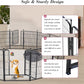 Dog Playpen 32 inch 12 Panels Indoor Dog Pen for Medium/Small Dogs Heavy Duty Metal Dog Fence Outdoor for Yard, Puppy Playpen with Door Portable Pet Fence for RV Camping Yard