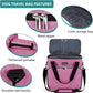 BAGLHER Dog Travel Bag, Pet Travel Bag (ALL Pet Travel Supplies), With 2 Pet Food Containers and 2 Collapsible Silicone Bowls; Essential Kits for Pet Travel Pink