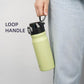 Insulated Water Bottle with Straw and Carry Loop,18 oz Stainless Steel Double Wall Vaccum Metal Water Flask with Leak-proof Lid,Macaron Green