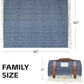 Waterproof Picnic Blankets- Extra Large Outdoor Blanket Foldable, Beach Blanket with PU Handles, Sandproof Picnic Mat for Hiking, Camping, Lawn, Park, Grass. Blue