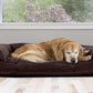 Furhaven Pillow Dog Bed for Large Dogs w/ Removable Bolsters & Washable Cover - Quilted Sofa - Coffee, Jumbo/XL
