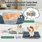 Miguel Washable Cat Bed for Indoor Cats With Removable Cushion, Easy to Wash Small Pet Sofa With Side, Rectangle Bolster Kitten Calming Cuddle Puppy Bed, Anti-Slip Bottom, Blue 20 Inch