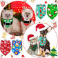 Weewooday 20 Pieces Christmas Dog Bandanas for Dogs Santa Claus Christmas Tree Triangle Pet Bib Adjustable Pet Bandana Soft Doggy Kerchief Accessories for Pet Costume Accessories Decor