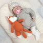 100% Organic Cotton Baby Toys Orange Fox Stuffed Animals for Newborn 7.1"