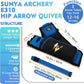 SUNYA Archery Hip Quiver for Arrows. Includes 3 Tubes Arrow Holder, Accessories Pockets and Waist Belt. Fit for Compound and Recurve Bow Practice.