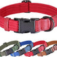 PET ARTIST Soft Cotton Dog Collar for Small Dogs in Glamorous Red, Simple Dog Collar with Quick Release Metal Buckle & D Ring, S Size (10-16")
