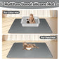Cat Litter Mat, Extra Large 40" x 28" Silicone Mat Litter Trapping Mat for Scatter Control, Soft on Kitty Paws, Easy to Clean (Dark Gray)
