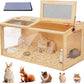Hamster Cage 40 Inch Wooden Chewproof, 270° View Habitat with Bite-Proof Metal Mesh & Dual Access Doors, Acrylic Sheets & Solid Build for Dwarf Syrian Hamsters/Gerbils/Guinea Pigs/Chinchillas