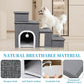 Dog Stairs for Bed and Couch 23“H, Foldable Dog Stairs for Small Older Dogs, 4 in 1 Adjustable Pet Cat Steps Ramps with Storage, Condo, Cat Scratcher, Hold Up to 180LBS, 4 Steps
