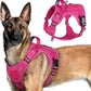rabbitgoo Tactical Dog Harness for Large Dogs, No Pull Military Service Vest with Handle & Molle, Easy Control for Training Walking, Adjustable Reflective Straps, Rose Red, XL