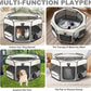 Aivituvin Dog Playpen Foldable Waterproof Pet Play Pens for Cat, Puppies, Rabbits, Chickens, Durable Portable Pet Tent for Travel Camping Indoor/Outdoor Grey XL