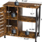 20-29 Gallon Fish Tank Stand, Aquarium Stand with Cabinet Accessories Storage, Heavy Duty Metal Frame, 31.49" L*15.74" W Tabletop, 330LBS Capacity, Rustic Brown PG07YGN