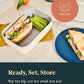 Caraway 2pc Glass Food Storage Set - 6.6 Cup Food Containers (2) - Ceramic Coated - Non Toxic, Non Stick Lunch Box with Lids. Dishwasher, Oven, & Microwave Safe - Sage