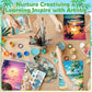Blosssound 10 Set Pre Printed Canvas Pre Drawn Canvas Painting with Easel Kits 5" x 7" Outline Painting Panels for Beginners, DIY Craft Project, Party Favor, Home Decors(Hawaii)
