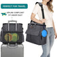 Modoker Airline Approved Pet Travel Bag, Weekend Dog Travel Set for Dog and Cat, Airline Approved Tote Organizer with Multi-Function Pockets 2 Food Storage Containers, 2 Collapsible Bowls (Dark Gray)