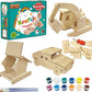Kraftic Woodworking Building Kit for Kids and Adults, 3 Educational DIY Carpentry Construction Wood Model Kit STEM Toy Projects for Boys and Girls - Wooden Military Vehicle, Excavator and Bird-Feeder