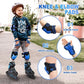 2PM SPORTS Knee Pads for Kids, Wrist Guards Knee and Elbow Pads Set with Drawstring Bag, Protective Gear Set for Girls Boys Roller Skating Cycling Skateboard - Blue Medium