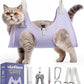Dog Grooming Hammock Harness for Dogs & Cats with Pet Nail Clipper Trimmer - Cat Hanger Sling for Trimming Clipping Nails- Dog Hammock Restraint Bag for Small Medium Large pet （ Purple XS）