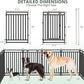 Dog Fence Outdoor Indoor, 40" Inch Height 16 Panels Dog Playpen for Large/Medium/Small Dogs Metal Dog Pen for Yard Camping and RV | Black-Silver