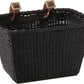 Retrospec Bicycles Cane Woven Rectangular Toto Basket with Authentic Leather Straps and Brass Buckles