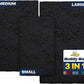 Muddy Mat® Pack of 3 Highly Absorbent Microfiber Dog Door Mat and Pet Rug, Non Slip Thick Washable Area Mat Soft Chenille for Kitchen Bathroom Bedroom and Outdoor - Black Small, Medium & Large