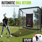 Golf Net, 10x7ft/8x8ft Golf Enclosure Net with Side Barriers/Auto-Ball Return, Low-Noise Target, Carry Bag, 4 Stakes, Hitting Practice Net for Backyard Driving Chipping Indoor Outdoor Use