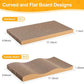 Poils bebe 5 PCS Cat Scratcher with Box, Reversible Cat Scratchers for Indoor Cats, Cardboard Cat Scratcher with Catnip, 2 Curved and 3 Flat Boards for Scratching Bed