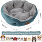 Asvin Medium Dog Bed for Medium Dogs, Cat Beds for Indoor Cats, Pet Bed for Puppy and Kitty, Extra Soft & Machine Washable with Anti-Slip & Water-Resistant Oxford Bottom, Teal, 25 inches