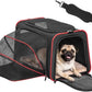 Petsfit Expandable Dog Carrier Large Cat Carrier, Soft-Sided Portable Collapsible Pet Travel Carrier for Kittens, Puppies or Small Animals, 19 x12x12 Inches, Black