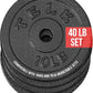 TELK – Adjustable Dumbbell Set – Home Gym Weight Set with Baked Enamel Cast Iron Plates – Space-Saving Free Weights for Strength Training