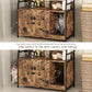 Recaceik Large Cat Litter Box Enclosure with Shelf Storage, Hidden Cat Washroom Furniture, Wooden Cat House with Scratch Pad, Sturdy Indoor Cat Cabinet with 2 Doors, Rustic Brown