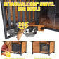 Chew-Resistant Dog House with Metal Frame, Wooden Kennel for Indoor & Outdoor Use, Waterproof Roof & Feeding Bowls Included (Wood, L-in)