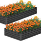 MGNO 2pcs 8x4x1FT Galvanized Raised Garden Bed-Outdoor Planter Box for Vegetables-Metal Garden Bed,Rectangle Planting Box for Herb,Flower,Black
